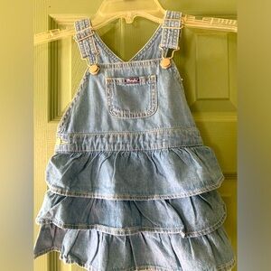 2T girls denim overall dress